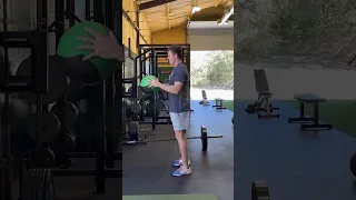 Medicine Ball Forward Facing Step-Back Shot-Put Throw