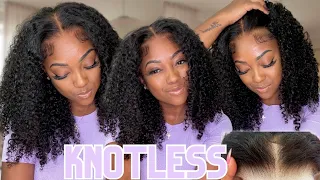 RUN & get this Pre-Plucked Pre Bleached, Knotless Kinky Curly wig! EASY Install ft. ISEE Hair