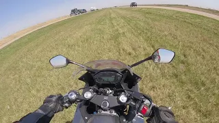 Crosswind blows CBR500r off road