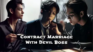 Contract Marriage With Devil Boss"Taekook FF Oneshot"Hindi Explain/BL Lover's/Boy's Love Story