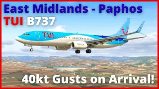 [X-Plane 11] East Midlands to Paphos - WINDY Arrival! - Zibo 737 - Xenviro 1.16