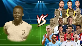 Pele VS Legends Messi Ronaldo Neymar Mbappe Cruyff Zidane Ronaldinho Salah Vinicius Haaland Benzema