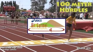 2018 TF - Mt Carmel - 100H (Girls, Heats 1-4)