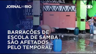 Chuva causa prejuízo em barracões das escolas de samba