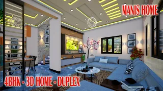 4 bedroom duplex house design   3d home design – 40*40 duplex house plan