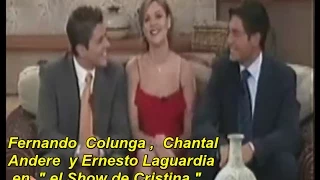 AMOR REAL ,Fernando Colunga ,  Chantal Andere  y Ernesto  Laguardia en el " Show de Cristina "