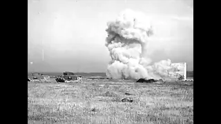 Churchill AVRE and PETARD mortar firing and reloading