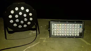 prueba y comparación reflector rgb 30w vs cañon led 18x1