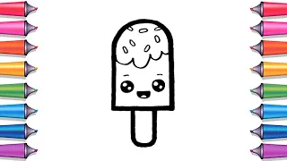 How to draw a cute ice cream step by step - SUPER EASY