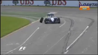 F1 Vallteri Bottas Punctures His Tire Australia 2014