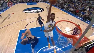 Andrew Wiggins wants to end Luka Magic with a insane poster play has refs call an offensive foul