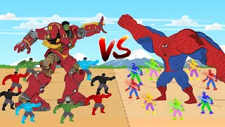 Evolution of HULK, IRON-MAN Vs Evolution of Color Team Spiderman : Who Is The King Of Super Heroes ?