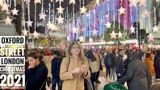 London’s Oxford Street Christmas Lights 2021 |Oxford Street Christmas Shopping- London Night Walk