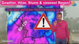 Unwetter/Wetterwarnung: Gewitter, Hitze, Sturm, Starkregen & Hochwasser! Aktuelles Wetter 13.-15.07.