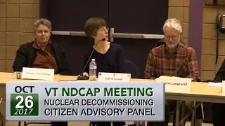 VT Nuclear Decommissioning Citizens Advisory Panel: 10/26/17