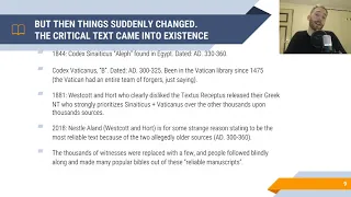 Proof that the Textus Receptus & Traditional Text preceeds the Critical Text (Westcott & Hort)!