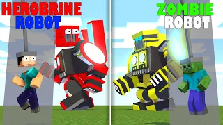 Monster School | BABY ZOMBIE vs BABY HEROBRINE BREWING PACIFIC RIM ROBOT 2023 | Minecraft Animation