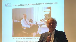 Rechtsanwalt Dr. Michael Brunner, Bundesparteiobmann MFG in Linz, beim OÖ Wahlkampfauftakt 2021!