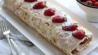 Strawberry Meringue Roulade recipe