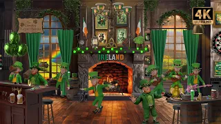 The Lucky Leprechaun - A St. Patrick's Day Ambience with Irish Music & Pub Sounds | 4K ☘️🍺🇮🇪