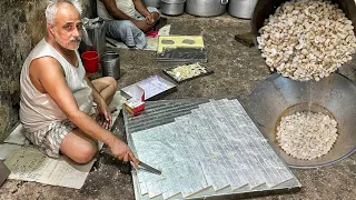 HUGE Kaju Katli Making😱😱 Delhi's Famous Kaju Katli at Hiralal Halwai | Indian Street Food