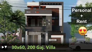 30x60 House Design Villa | 3D Walkthrough | Home decorating ideas | Home Tour