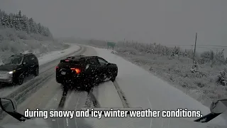 This is why truck drivers should be extra careful on icy roadways