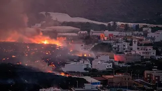 La Laguna se salva de la destrucción al desviarse la colada de lava del volcán de La Palma