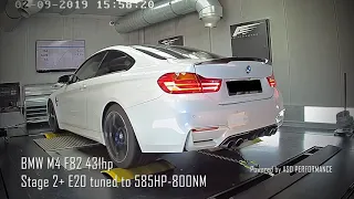 BMW M4 F82 Stage 2+ E20 tuned to 585HP - 800NM - Powered by ASD PERFORMANCE