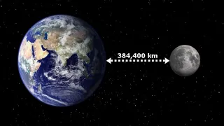 Distancia real entre la Tierra y la Luna.