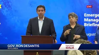 Florida Gov. Ron DeSantis press conference in Pinellas County on Idalia