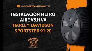 Instalación Filtro Aire V&H V02 Harley-Davidson Sportster 91-20 - Dakota Kustom