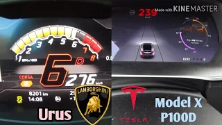 Lamborghini Urus VS Tesla Model X P100D Acceleration & Top Speed