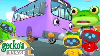 Bobby's New Wheels | Monster Truck| Animal for Kids | Truck and Bus Cartoon | Gecko's Garage