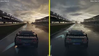 Forza Motorsport 7 Xbox One S vs Xbox One X Graphics Comparison - Nissan GT-R Nürburgring Wet Run