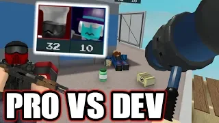 1V1 WITH AN ARSENAL DEVELOPER PT 2 | ROBLOX