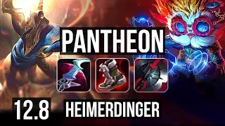 PANTHEON vs HEIMERDINGER (TOP) | 13/2/8, 6 solo kills, 1.4M mastery, 600+ games | NA Master | 12.8