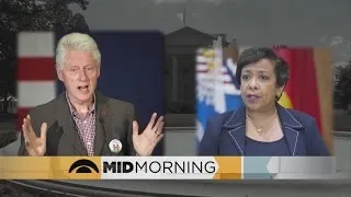 AG Loretta Lynch Meets With Bill Clinton