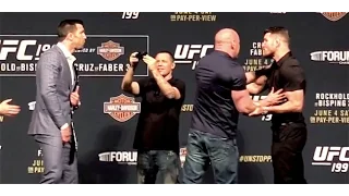 UFC 199 Face Offs: Michael Bisping Gets Taken Off the Stage