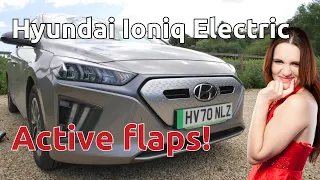Demo of active flaps on a Hyundai Ioniq Electric 38kWh electric car