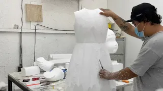 SQUID GAME DOLL , carving in styrofoam