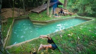 Adding a New Swimming Pool to My Dugout and Underground Secret Home, Great Nature Great Adventure