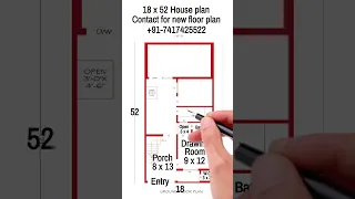 18 x 52 house plan | 1BHK Set | ghar ka naksha | #shorts #shortsvideo #housedesign #home