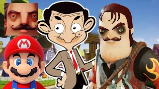 Hello Neighbor - New Neighbor Butcher Mario Mr Bean Dark Riddle History Gameplay Walkthrough