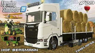 Transporting 50 STRAW BALES with SCANIA 730 S | Hof Bergmann | Farming Simulator 22 | Episode 29
