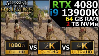 Assassin's Creed Origins | 1080p vs 1440p vs 2160p | RTX 4080 | i9 13900K | 64GB RAM | 2TB NVMe