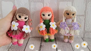 💖НЕБОЛЬШАЯ КУКЛА ВЯЗАНАЯ КРЮЧКОМ С ЦВЕТАМИ🌷crochet doll tutorial😍Häkelpuppe