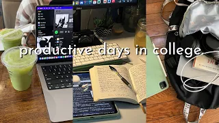 STUDY VLOG | 5 AM productive college days, catching up on lectures, studying with friends & more