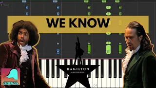 We Know - Hamilton | Piano Accompaniment Tutorial (Synthesia)