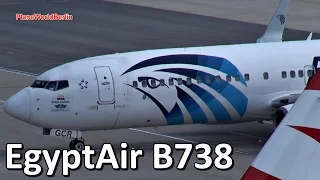 EgyptAir Boeing 737-800 taxing to gate at Vienna Airport